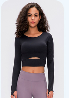 Crop top à manches longues avec détail keyhole